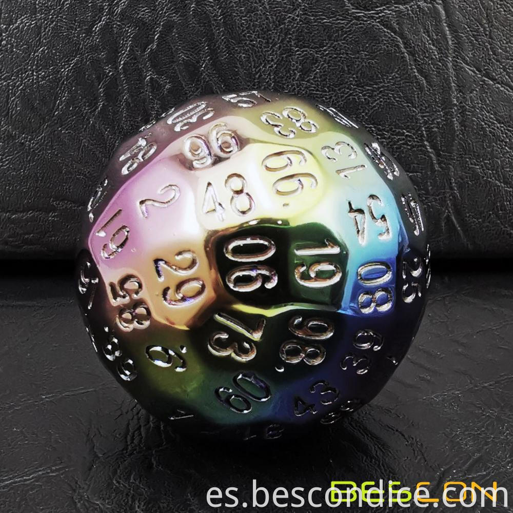 Polyhedral Metal Plating 100 Sided Dice 3